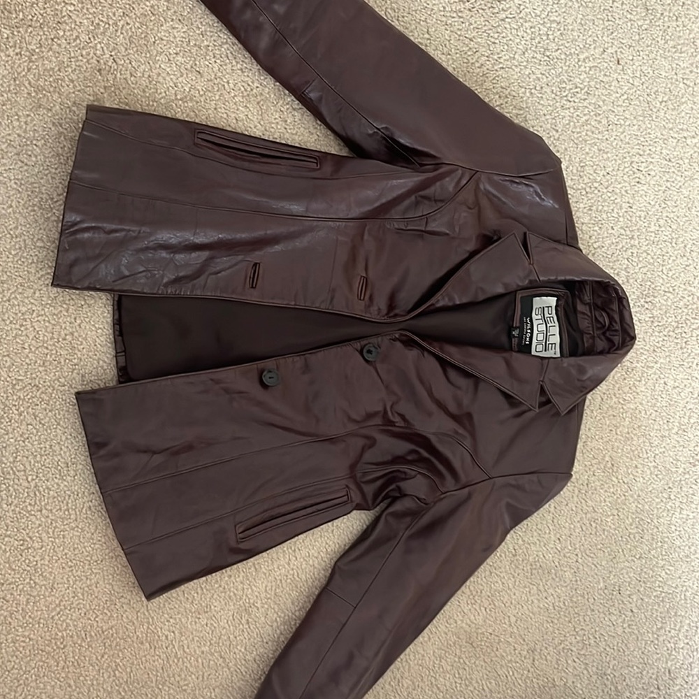 Pelle studio brown leather jacket size medium